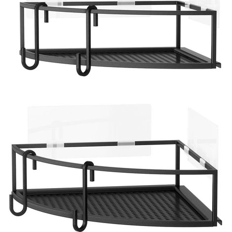 Mömax Duschregal Cubiko Schwarz, 2er Set (1/4)