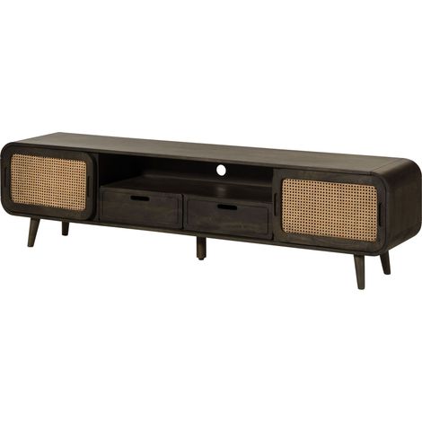 Mobile TV Mango grigio scuro Laccato 200x40x50 cm montato parzialmente VALENCIA 223 (1/4)