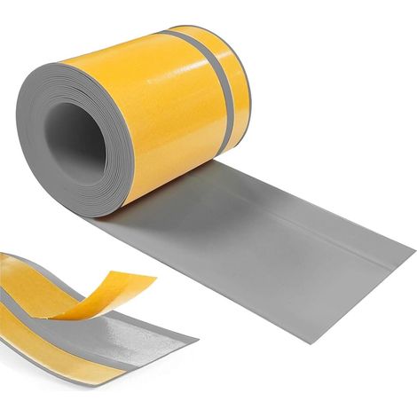 Plinthe Souple PVC Autoadhésive 70 mm x 20 mm x 12 m, Imperméable Anti-Moisissures Résistante à l'Huile, pour Cuisine Salle de Bain Chambre Garage (Gris) (1/5)