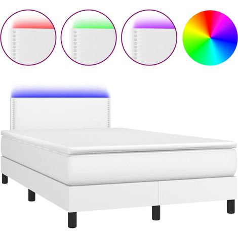 Maison Exclusive - Boxspringbett mit Matratze & LED Weiß 120x200