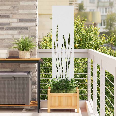 vidaXL  Garden Privacy Screen  White 32 x 140 cm Cold-rolled steel (1/5)
