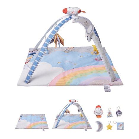 Tapis d'Éveil Bébé - 89x89 cm Tapis de Jeu d'Activité avec Jouets (1/5)