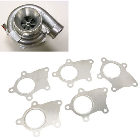 Dix joints de bride de descente de turbine en acier inoxydable à 5 boulons sont vendus, adaptés aux T3/T4, T3, T04E (numéro d'article : TU-CGQ17D). (1/5)