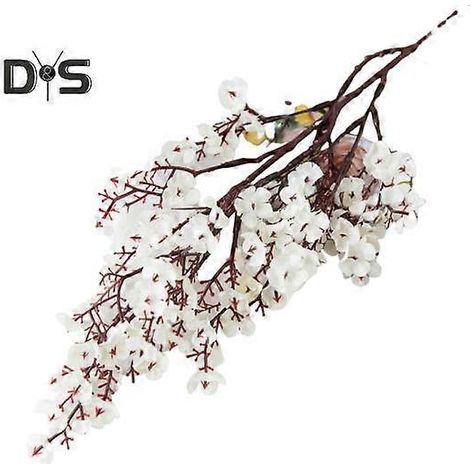 Lot de 5 branches artificielles de gypsophile (5 tiges), fleurs réalistes en soie, centre de table pour mariage, fête, maison ou bureau. Décoration florale artificielle.blanc (1/5)