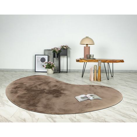 Joy - tapis organique - fausse fourrure - taupe (1/5)