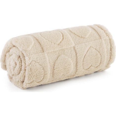 Hundedecke Waschbar Coral Fleece Sofa Kleine S (80x60cm) Cremeweiß (1/5)