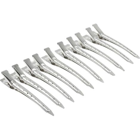 Haarklammern, 10 Stück Metall Entenbill Clip Set, Alligator Haarschnitt Clips, silber 9cm-10Stück (1/2)