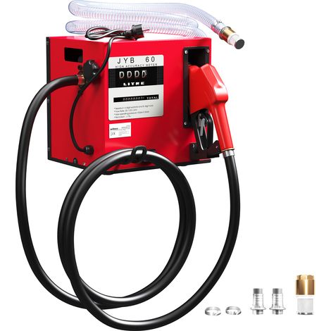 Wiltec Heizöl- und Dieselpumpe 230V/550W 60l/min selbstsansaugend, zur Wandmontage, Zapfpistole mit Abschaltautomatik, Kraftstoffpumpe (1/5)