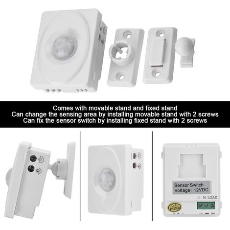 Détecteur de Mouvement PIR Infraroupe pour Projecteur LED Extérieur 12V