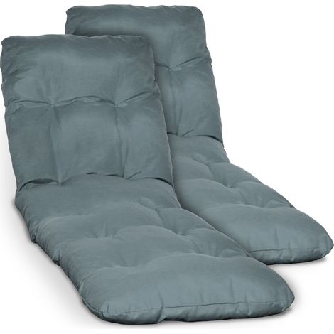 2X Auflage Sonnenliege Deckchair Flair RL, 190x60x8 cm, Taubenblau