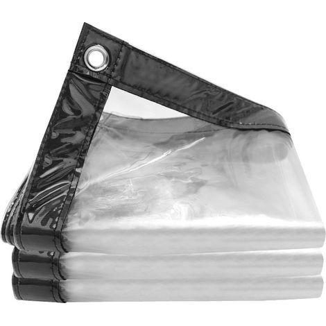 Transparent protective tarpaulin, 3 x 3 meters – Waterproof PVC – Aluminum eyelets (1/5)