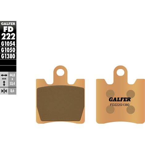 PASTILLAS DE FRENO GALFER KH283 DE METAL SINTERIZADO (DORADO) PARA SCOOTER