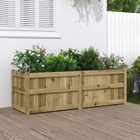 Jardinera de madera de pino impregnada 150x50x50cm (1/5)