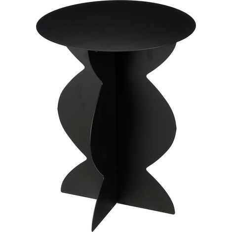 Table d'appoint ronde bout de canapé en fer noir design industriel Ø 40 x H 50 cm - PANGIVO (1/5)