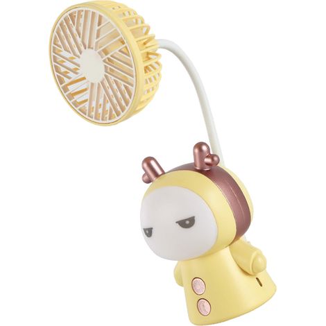 Mini-USB-aufladbarer, faltbarer Taschenventilator aus ABS-Kunststoff für Zuhause, Reisen, Büro, Bibliothek – Zitrone (1/5)