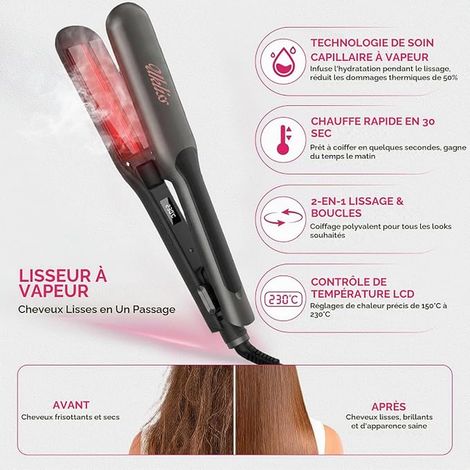 Steam and Infrared Hair Straightener (1/4)