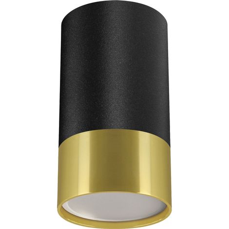 Plafoniera decorativa, nera e oro, a forma di trombone, GU10, 35W, IP20, Ideus 04123 (1/2)