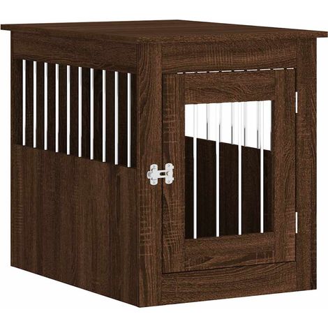 Meuble de cage pour chiens chêne marron 55x75x65 cm (1/5)