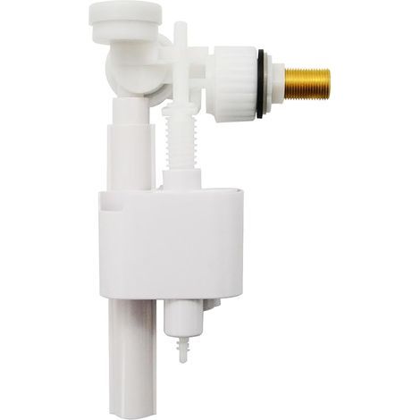 flotteur pour cassette WC, vanne de remplissage latérale universelle G3/8 avec flotteur réglable, raccord en laiton et filtre amovible. (1/5)
