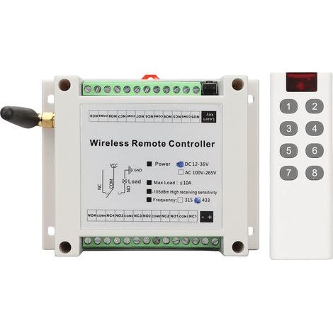 Module Relais 8 Canaux 8CH 10A DC 12V‑36V pour Commutateur Radio Télécommande Contrôle Lampes (1/5)