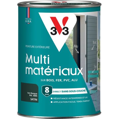 Peinture extérieure Multi-matériaux V33 Vert basque RAL 6005 Satin 1,5L (1/5)