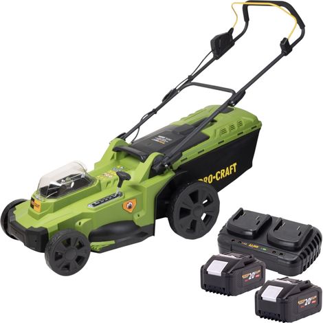 Procraft PLM22bb Tondeuse à gazon sans fil 40 V ( 2x 20 V ) 430 mm Brushless + 2x batterie 8,0 Ah + chargeur