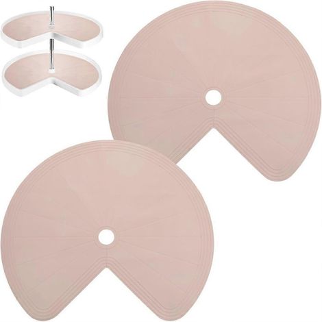 Lot de 2 tapis de protection antidérapants en silicone pour étagères tournantes, tapis de rangement à deux niveaux, tapis de réfrigérateur résistants à la chaleur, pour tiroirs (1/5)