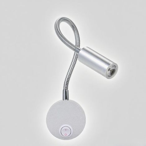 Aplique de pared LED de 3W, lámpara de mesilla de noche, tubo flexible y ajustable con interruptor, ideal para leer, para el dormitorio, cafetería, tienda o tocador. (1/5)