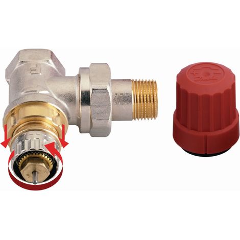 Danfoss – Corps équerre réglable thermostatique RA-N 20 – Raccord 3/4" – Préréglage pour débit optimal – Installation bitube (1/5)