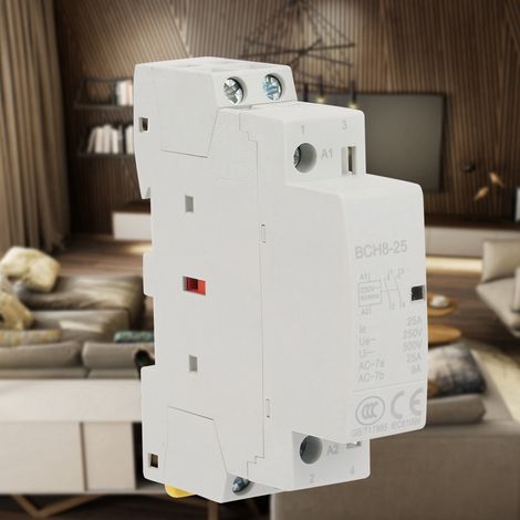 Contacteur secteur domestique sur rail DIN 2P 25A 220V/230V 2NO 50/60HZ (1/5)
