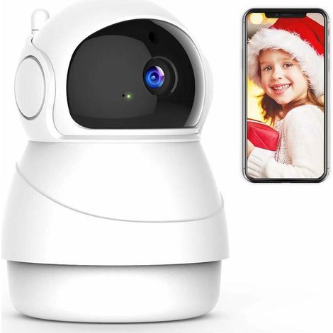 1080P WLAN Camera IP Surveillance Camera with Two-Way Audio, Motion Detection, Night Vision and Smart Rotation, Indoor Baby / Pet Monitor (1/5)