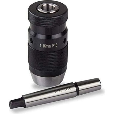 Mandrin sans clé conique Morse MT2-B16 pour perceuse à colonne – Serrage rapide 0.5-16mm – Applications fraiseuse et tour (1/5)
