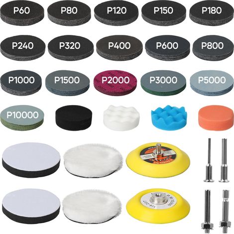 Lot de 174 embouts de polissage pour visseuse sans fil, 75 mm, tampon de polissage pour phares, kit de polissage de voiture, embout de ponçage pour visseuse sans fil, pour polissage, meulage (1/5)