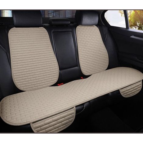 Cojín para asientos de coche delanteros y traseros,transpirable y antideslizante,juego de tres piezas en negro y rojo (1/5)