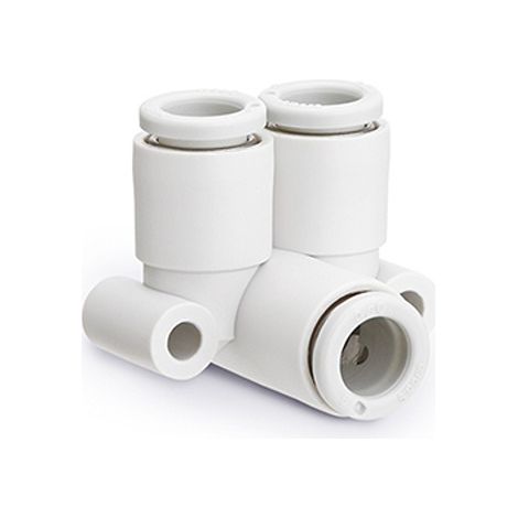 Coudé union triple SMC KQ2 vers 8 mm 8 mm ( Prix pour Sachet de 10 )