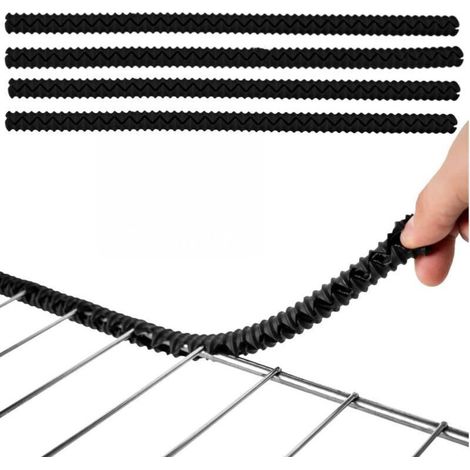 Protections en silicone pour grilles de four (lot de 4) pour une utilisation en intérieur, résistantes à la chaleur et aux brûlures (noir) (1/4)