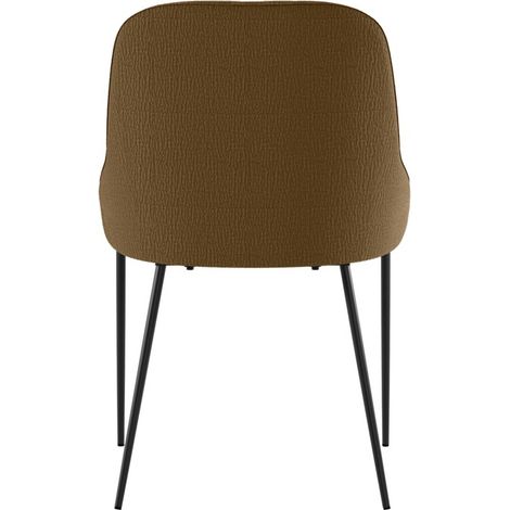Sedia Ginevra Moderna Imbottita in Tessuto Easy-Clean Marrone con Struttura in Metallo Verniciato Nero - Eleganza Contemporanea (1/5)