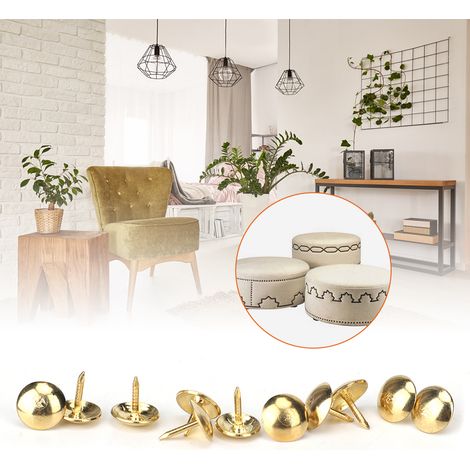 300 Punaises Décoratives Lisses pour Rembourrage de Meubles (Couleur Jaune) (1/4)