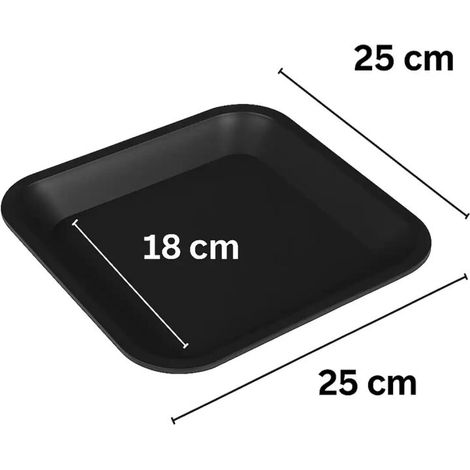 Untersetzer Eckig 25 x 25 x 3 cm Blumentopf Untersetzer Pflanzkübel (1/5)