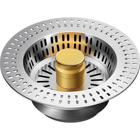 Universeller Küchenspülenablauf – Für eine Tiefe von 40 mm – Abflusslochdurchmesser von 76 bis 81 mm – Aus Edelstahl – Mit Anti-Seize-Sieb (1/5)
