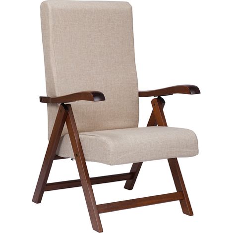 Poltrona MIAMI in faggio con imbottitura relax reclinabile 4 posizioni BEIGE (1/4)