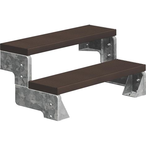 Dolle Außentreppe Gardentop 36-44cm Geschosshöhe mit Trimax dunkelbraun 80cm breit ohne Geländer
