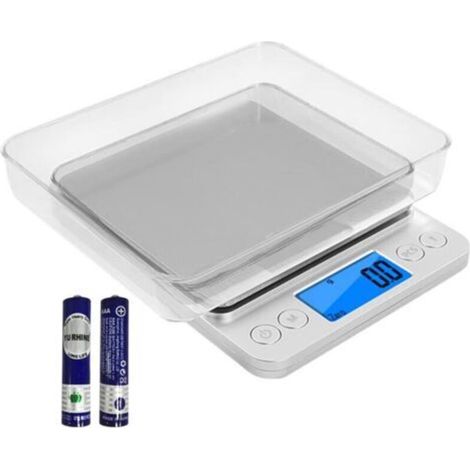 Kitchen Scale 0.1g, Mini Digital Scale, Precision Scale, Portable Electronic Scale, Food Scale, Jewelry Scale, Pocket Scale, 2 Trays, Batteries Included (1/5)