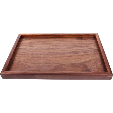 Plateau de Salle de Bain Rectangulaire en Bois Naturel, Porte-Bijoux et Porte-Flacon de Shampoing, pour Organiser Articles de Toilette et Serviettes à Portée de Main'-'-