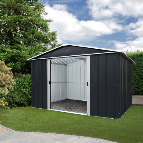 Yardmaster Metall-Gerätehaus "Heidelberg 108", anthrazit, 6,44 m², mit Bodenrahmen