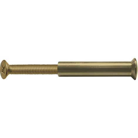 Hülsenschraube Messing M4 x 40mm Verbindungsschraube mit Hülse  Holzdicke bis 45mm für Bohrung  ø 5 mm