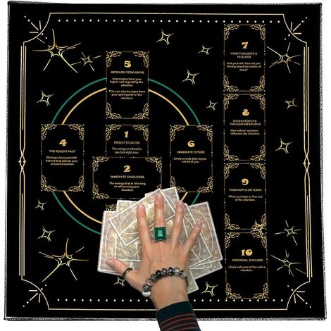 Nappe à motifs de cartes de divination, nappe d'autel carrée, nappe pour cartes de sorcellerie, multicolore (1/5)