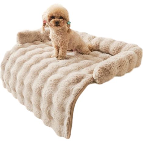 Panier Pour Chien - Panier Pour Chat - Avec Bord Relevé - Lavable En Machine - Antidérapant - 75 x 75 cm - Couleur Café