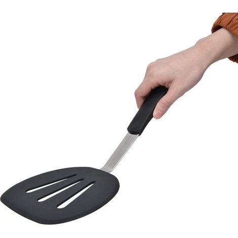 Espátula ancha, redonda y flexible de silicona, perfecta para hacer tortitas y huevos: utensilios de cocina para hornear y cocinar. (1/5)