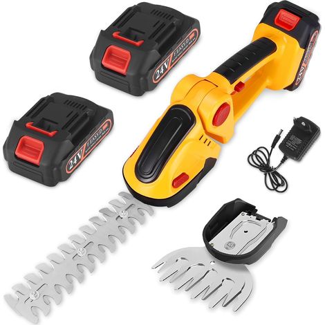 1 Taille-haie 24V, 2 Lames Sk5, 2 Batteries 1500 Mah, Tête Réglable 90°, Pour Jardin, Haies, Gazon (1/5)